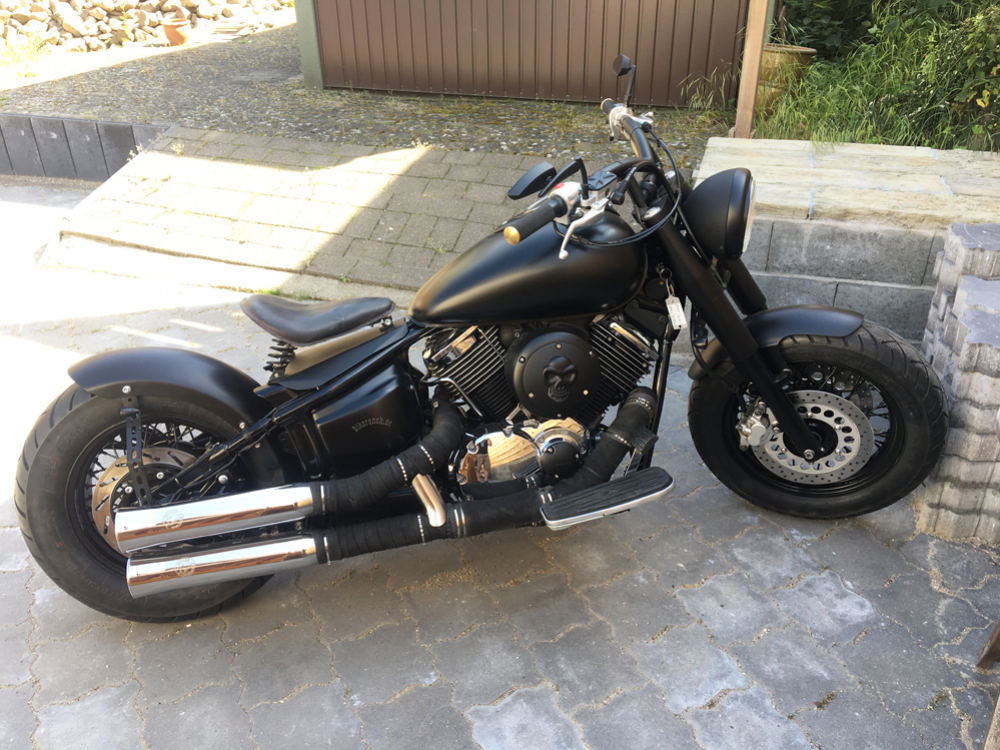 Black Sale: MB Bobber-Schutzblech-Set / schwarz matt / YAMAHA XVS 1100 Cus + Clas / Tüv