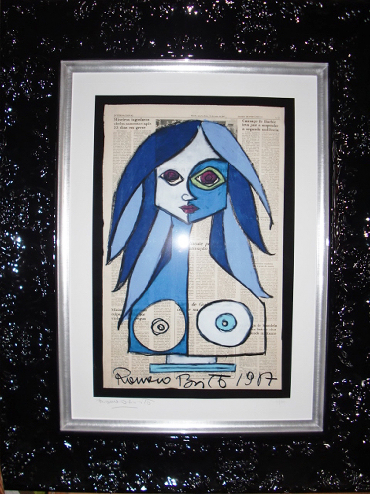 R.Britto - Deep Blue - Britto-Druck auf Künstlerpapier / inkl. toller Rahmung / limitiert / signiert / eine von 180 / 76 x 96 x 5 cm