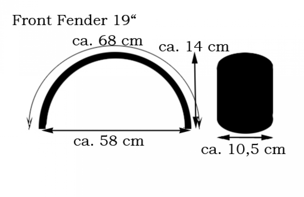 BR Frontfender "Steel raw" Roadkiller "smal - long" / 19 / 21 Zoll Vorderrad - mit Halterung