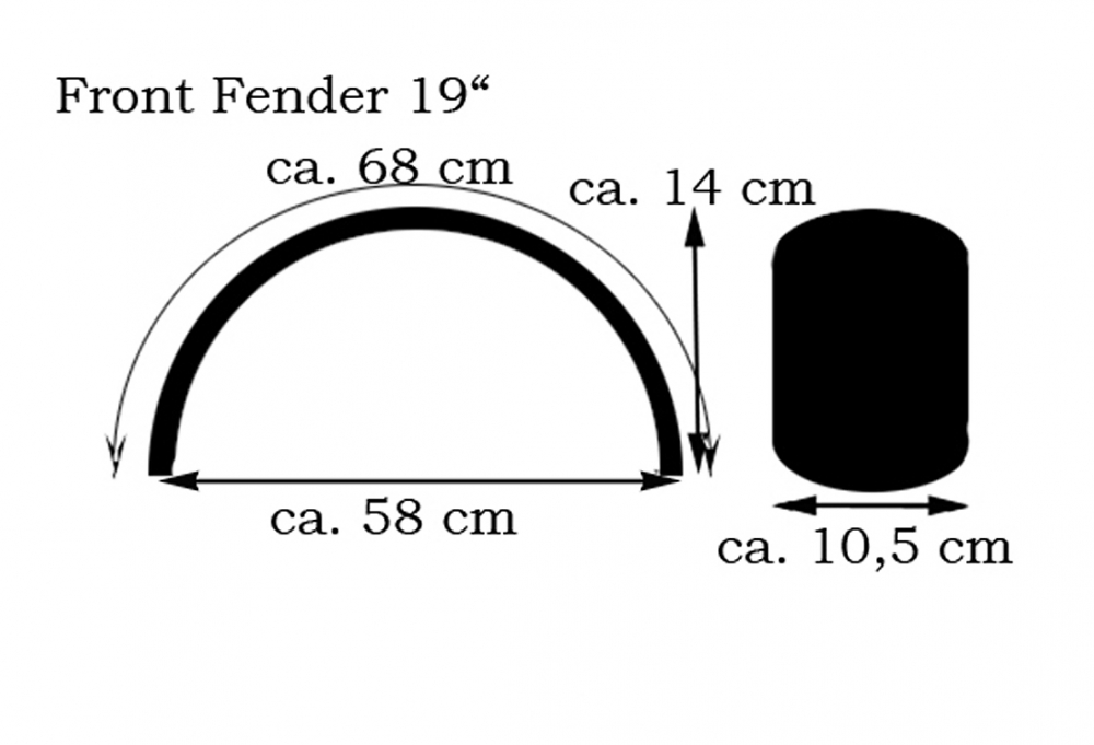 BR Frontfender "Steel raw" Roadkiller "smal - long" / 19 / 21 Zoll Vorderrad - mit Halterung