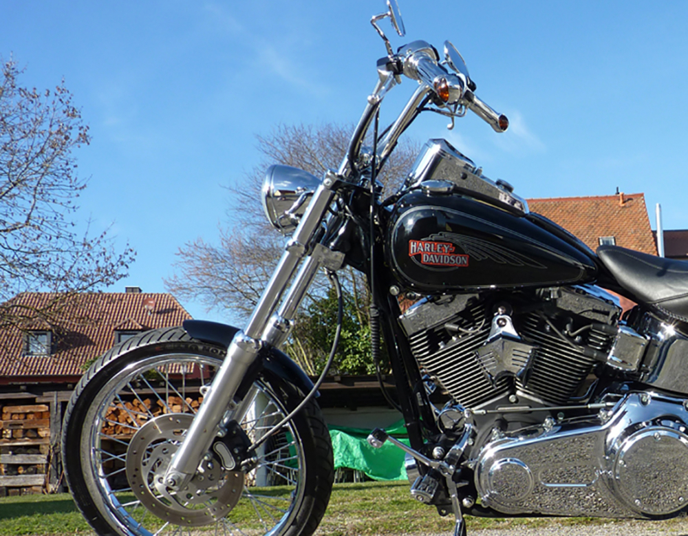 BR - Frontfender - Steel raw - mit Halterung - "short" / Harley Wide Glide Gabel + Japaner - 19" + 21" Reifen