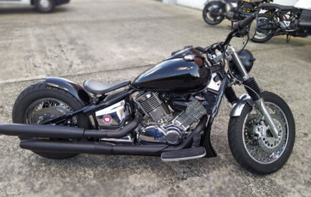 BR Frontfender univers. + Yamaha XVS 650 /1100 Custom - "Steel raw" Roadkiller "shorty" kurz / mit Halter