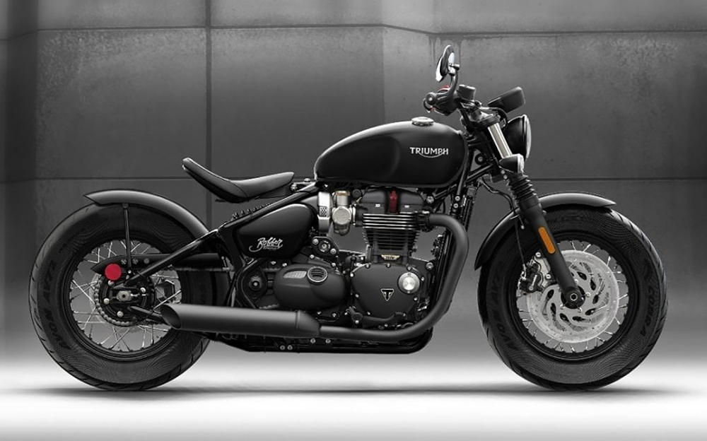 BR - Bobber - Heckfender Set / schwarz matt - feine Struktur/ Triumph Bonneville Bobber