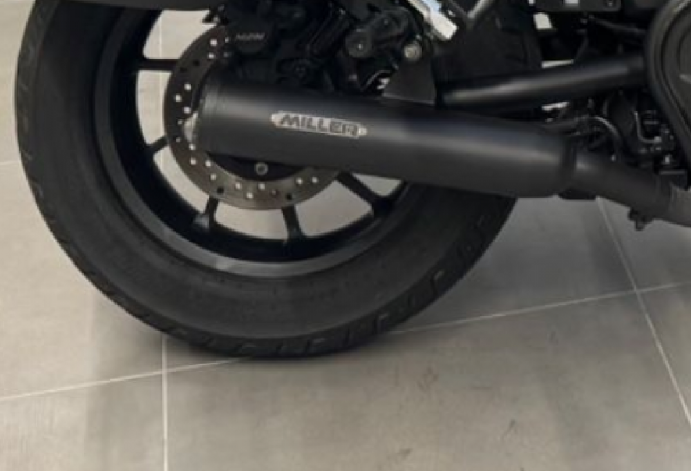 Black Sale: MILLER 2-1 - Custom !! + Endkap. Tapered black - Honda CMX 500 Rebel / SlipOn / black / EURO 5 / EG-BE
