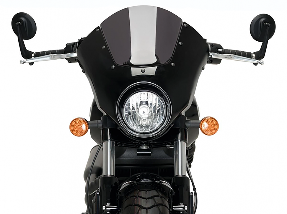 Neu: BATWING - Windshield  / Frontverkleidung - Scheibe Klarglas / schwarz-matt / Indian Scout / Teilegutachten (TGA)