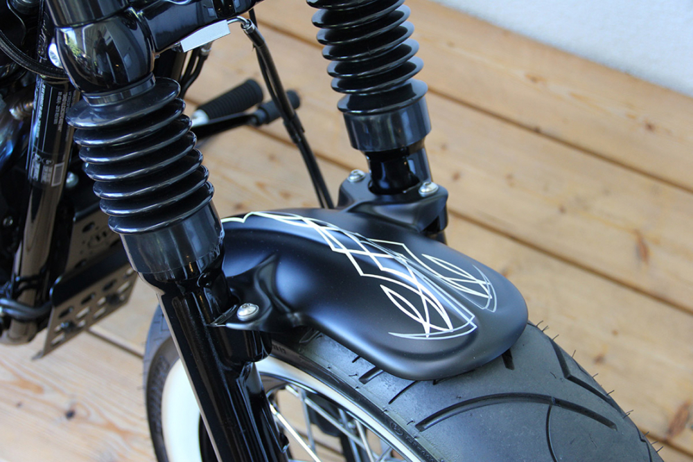 CW - HD-Frontfender - Sportster "Old School" / ABS - schwarz - lackiert / HARLEY Spo 48 - bis 2015 / Tüv