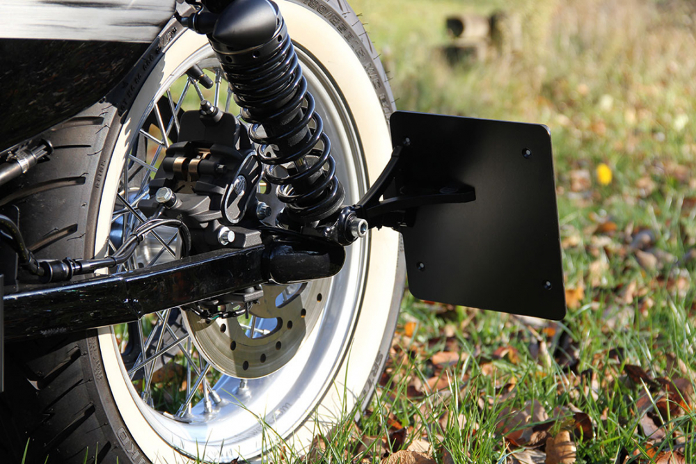 CW - seitl. Kennzeichenh. Kompl.-Set - black / HD Sportster ab 2000 / inkl. Einschubrahmen / TÜV