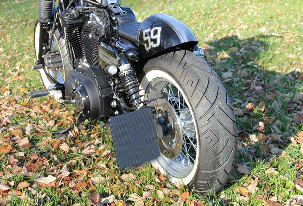 CW - seitl. Kennzeichenh. Kompl.-Set - black / HD Sportster ab 2000 / inkl. Einschubrahmen / TÜV