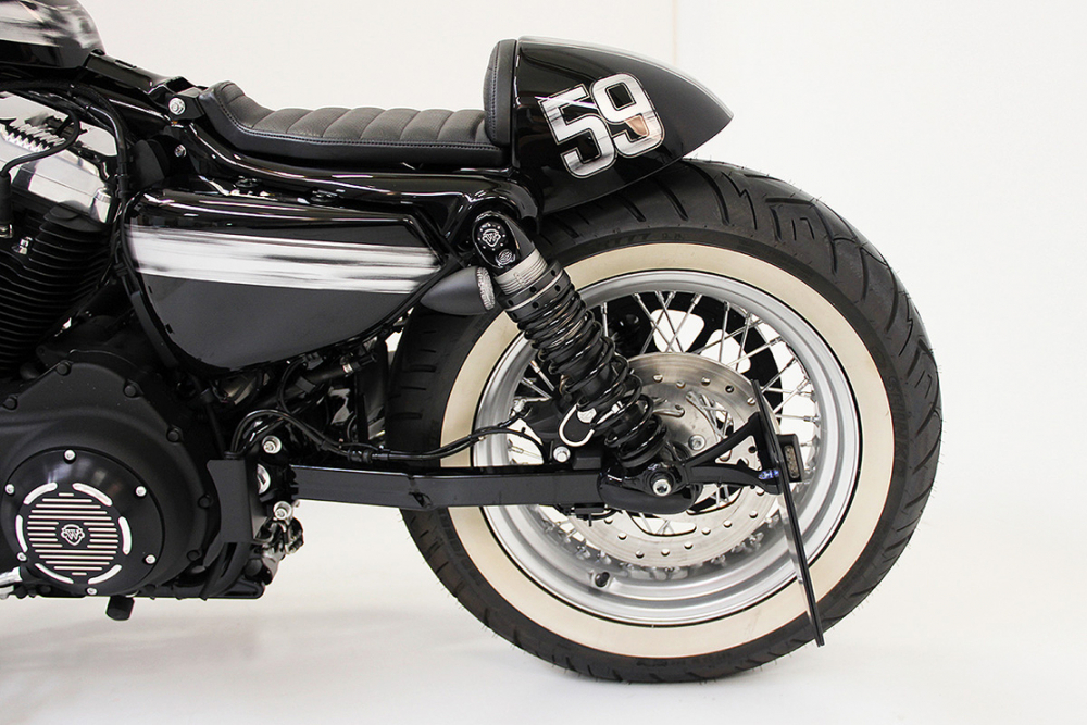 CW - seitl. Kennzeichenh. Kompl.-Set - black / HD Sportster ab 2000 / inkl. Einschubrahmen / TÜV