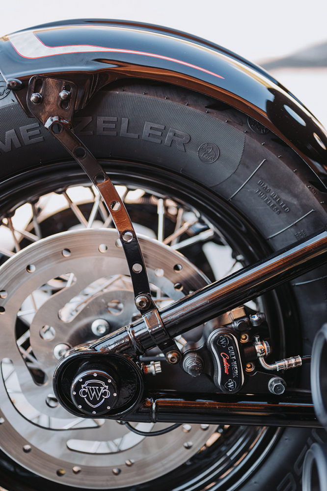 Cult-Werk Heckfender - "Mitschwing-Heckfender - Kit" Old School - ABS - schwarz lackierfähig / Harley Softail - Street Bob + Standard - ab 2018