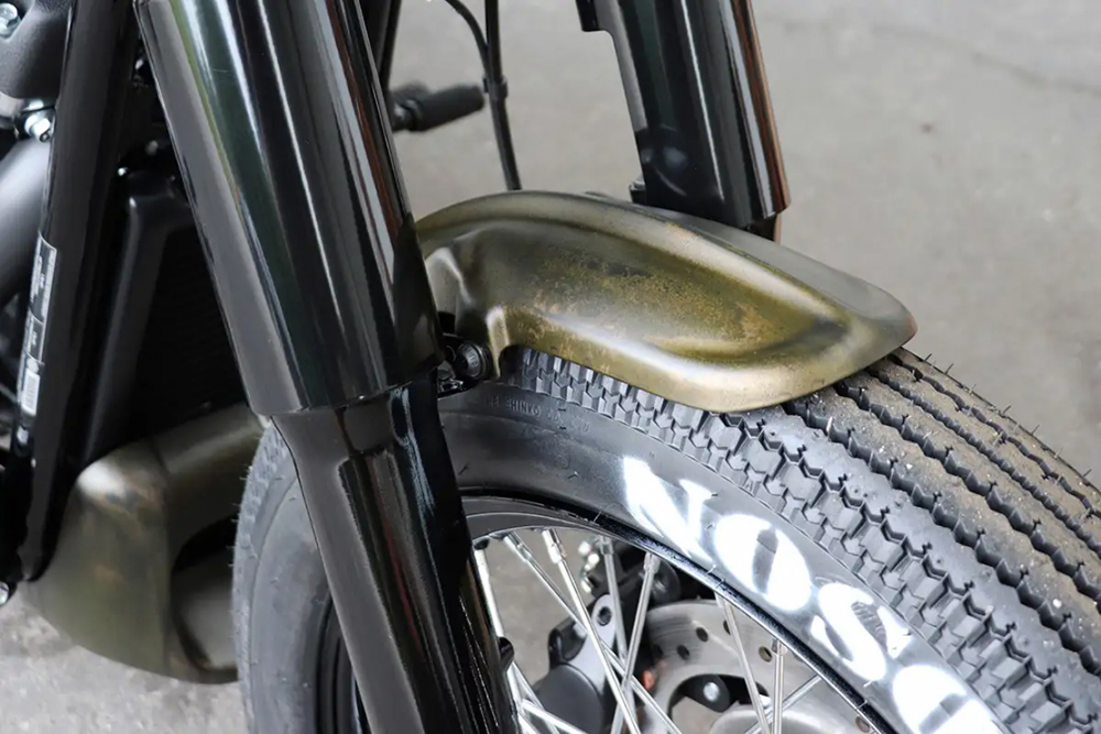 CW - Frontfender -  Old School - schwarz glänzend / HD Softail - Street Bob + Standard - ab 2018 / TÜV - Kopie