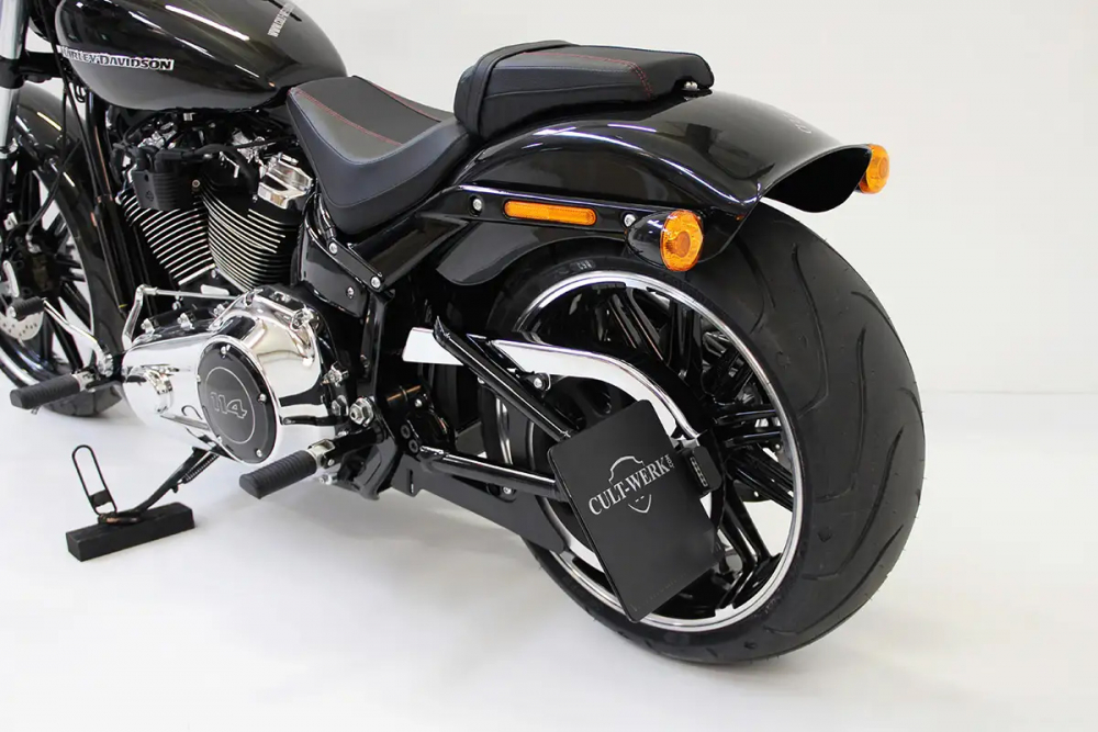 CW - seitl. Kennzeichenh. Kompl.-Set - black / HD Softail - Modelle ab 2018 / TÜV