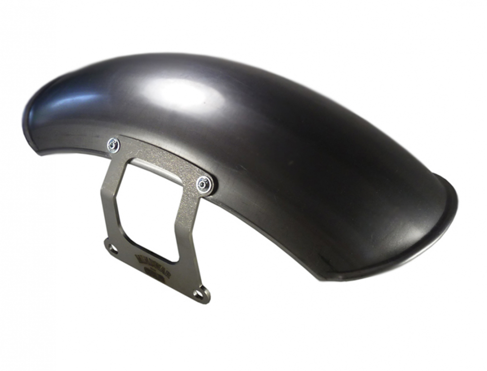 BR Frontfender univers. + Kawasaki VN 900 Classic - "Steel raw" Roadkiller "fat shorty" kurz / mit Halterung / gebördelt