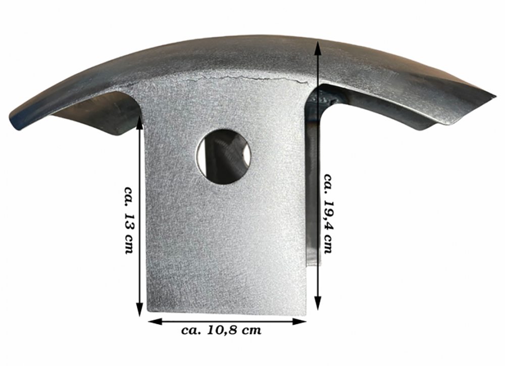 BR - Frontfender - Steel raw - mit Halterung - "short" / VT 600 - VS 1400