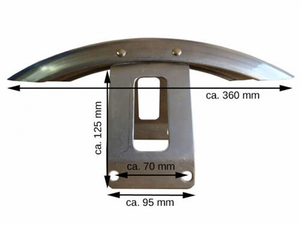 BR Frontfender "Steel raw" Roadkiller "smal shorty" / 19 / 21 Zoll Vorderrad - 90er / 100er Rad