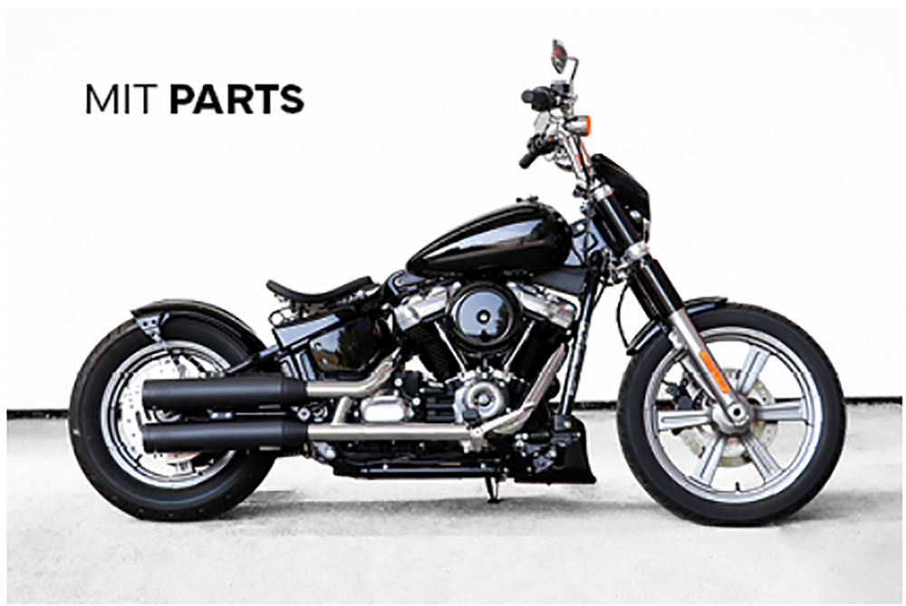 CW - Heckumbau-Kit - Softail - Old School - ABS - schwarz glänzend / Street Bob & Standard - ab 2018 / Tüv