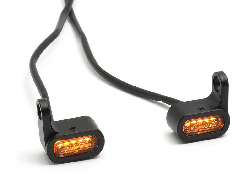 Mini LED - Blinker Stripe / Lenker - schwarz - dark / Paar / Universal / E-Zeichen