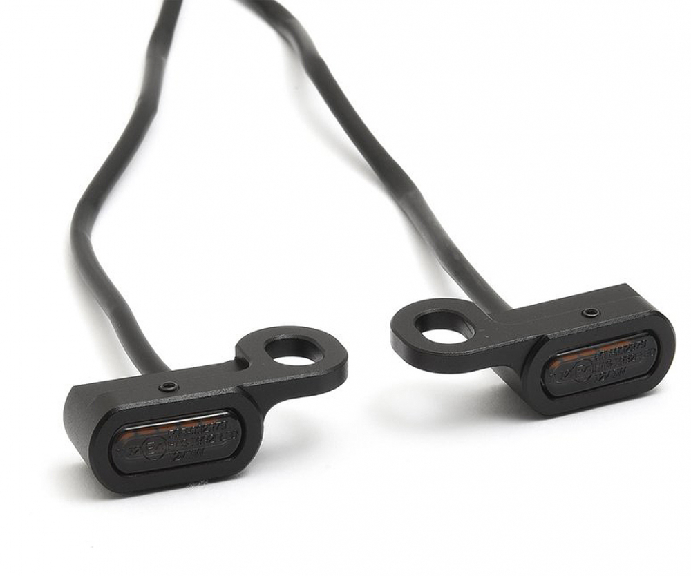 Mini LED - Blinker Stripe / Lenker - schwarz - dark / Paar / Universal // E-Zeichen