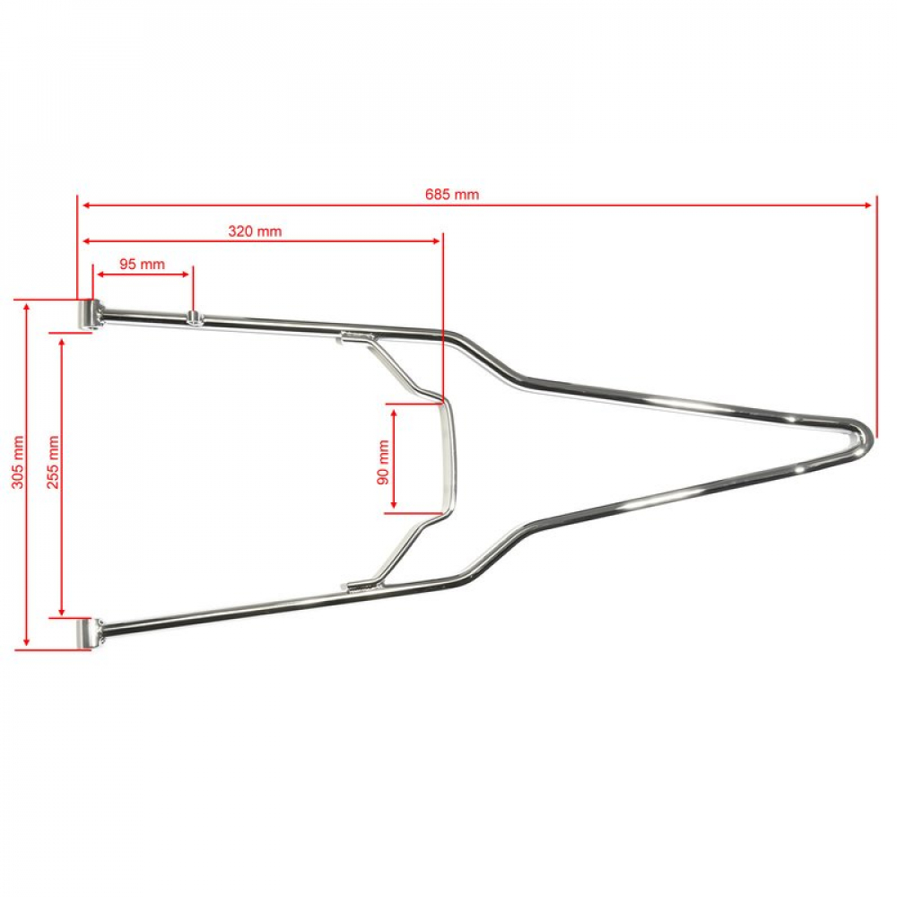 Bobber Style - Sissy Bar / universal / chrom / groß / Rigid Frame