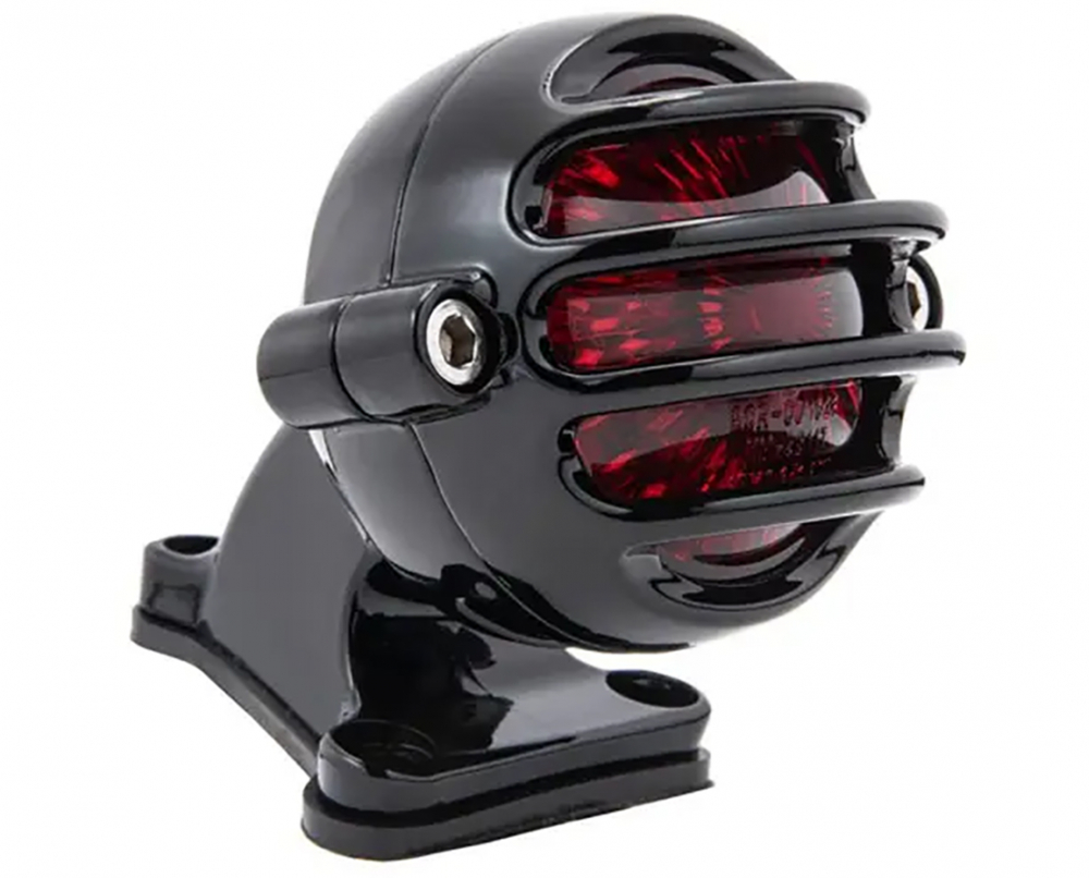 LED Vintage - Rücklicht - STRIPE 1 / schwarz / mit Halter / E-Zeichen