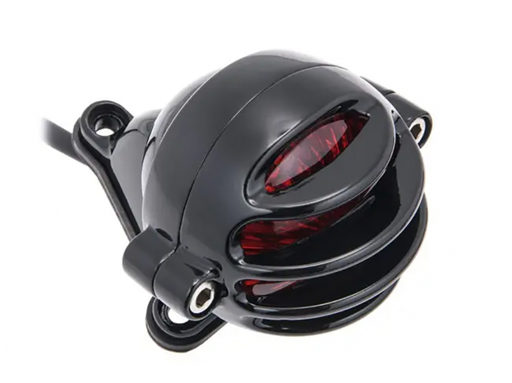 LED Vintage - Rücklicht - STRIPE 1 / schwarz / mit Halter / E-Zeichen