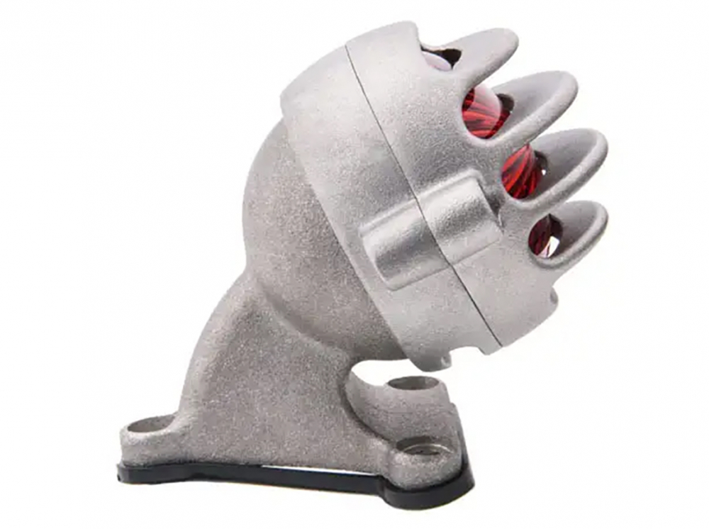 LED Vintage - Rücklicht - STRIPE 1 / Silber matt / mit Halter / E-Zeichen