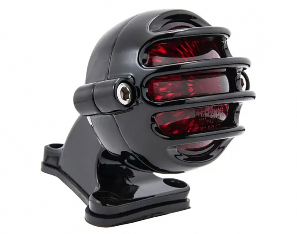 LED Vintage - Rücklicht - STRIPE 1 / schwarz / mit Halter / E-Zeichen