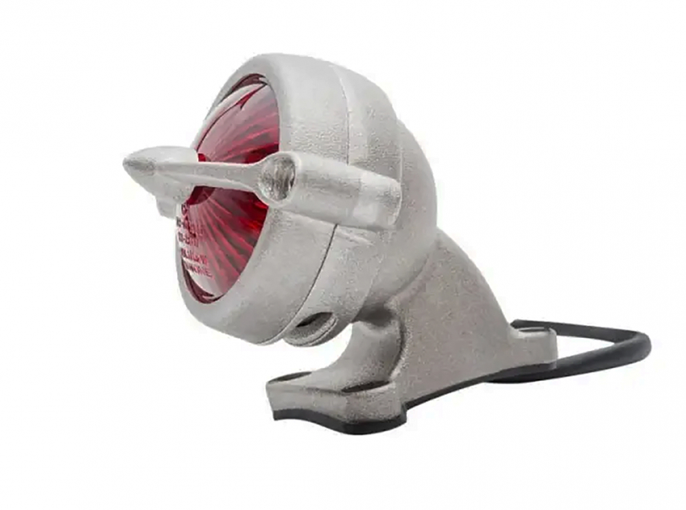 LED Vintage - Rücklicht - Bel Air 1 / Silber matt / mit Halter / E-Zeichen