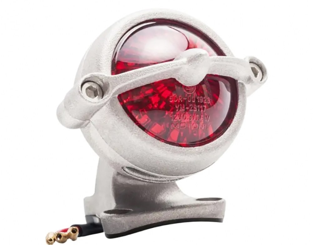 LED Vintage - Rücklicht - Bel Air 1 / Silber matt / mit Halter / E-Zeichen