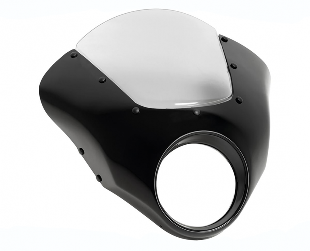 Neu: BATWING - Windshield  / Frontverkleidung - Scheibe Rauchglas / schwarz-glanz / Indian Scout / Teilegutachten (TGA)