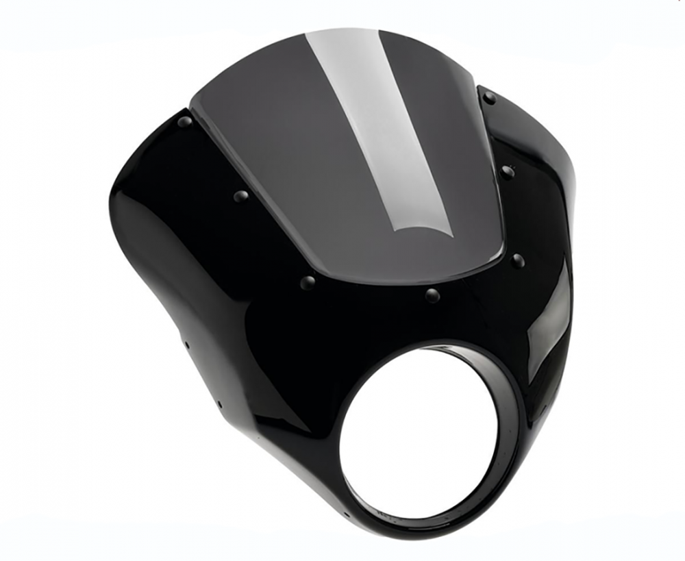 Neu: BATWING - Windshield  / Frontverkleidung - Scheibe Rauchglas / schwarz-glanz / Indian Scout / Teilegutachten (TGA)