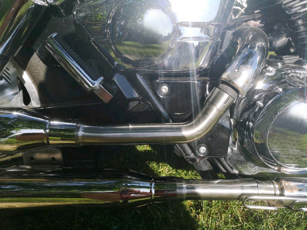 Sale: EAGLE IRON SlipOn / Suzuki VZ 800 Marauder / Slash cut / silber / 99 - 04 / EG-BE