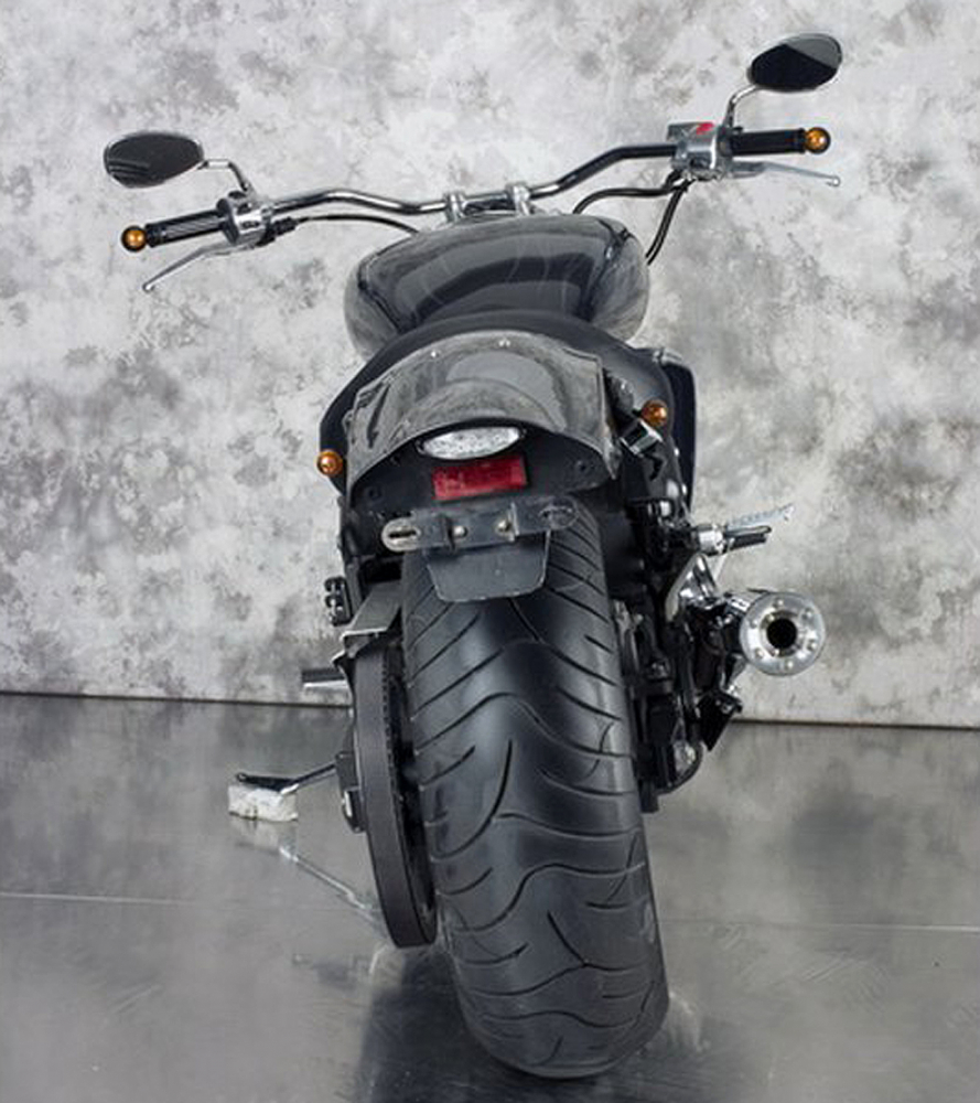 Eagle Iron SlipOn-Auspuff / "Slash Cut" / schwarz matt / Yamaha Road Warrior XV 1700 / EG-BE
