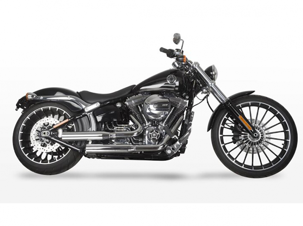 Eagle Iron - Komplettanlage / silber poliert / KAT / HD Breakout + Fatboy - ab 2013 / EG-BE