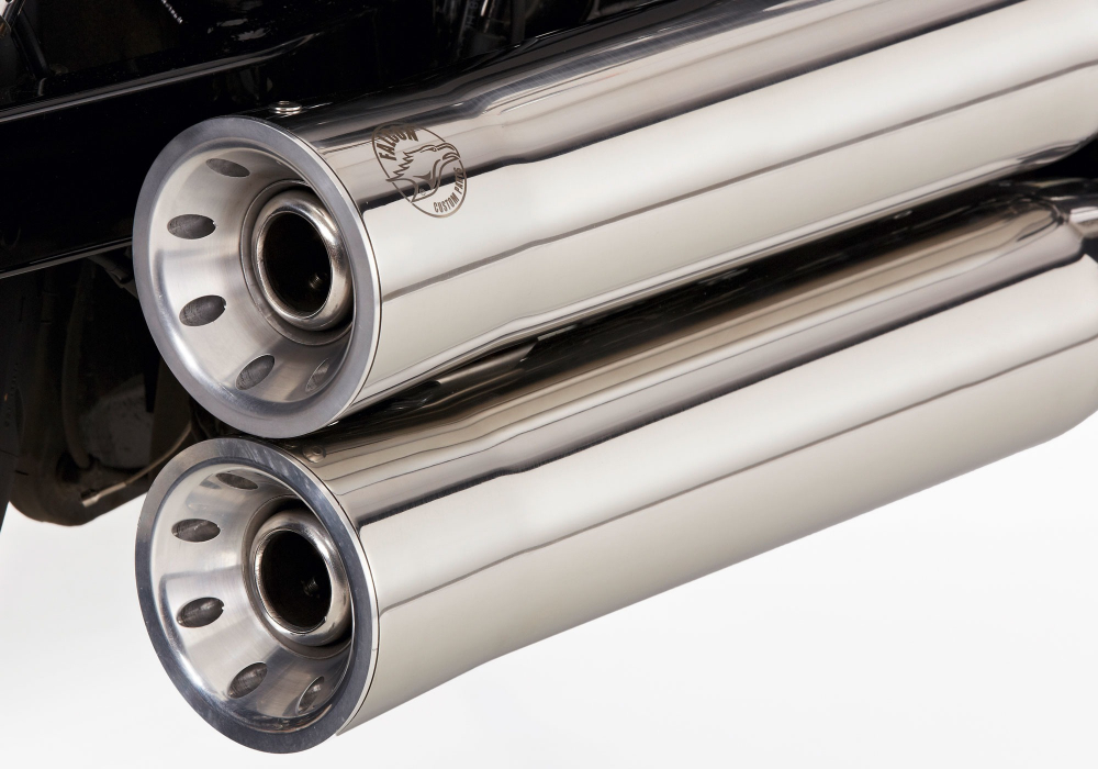 Falcon Double Groove Komplettanlg. / silber poliert / HD Dyna Super Glide C / 06  - 16/ EG-BE