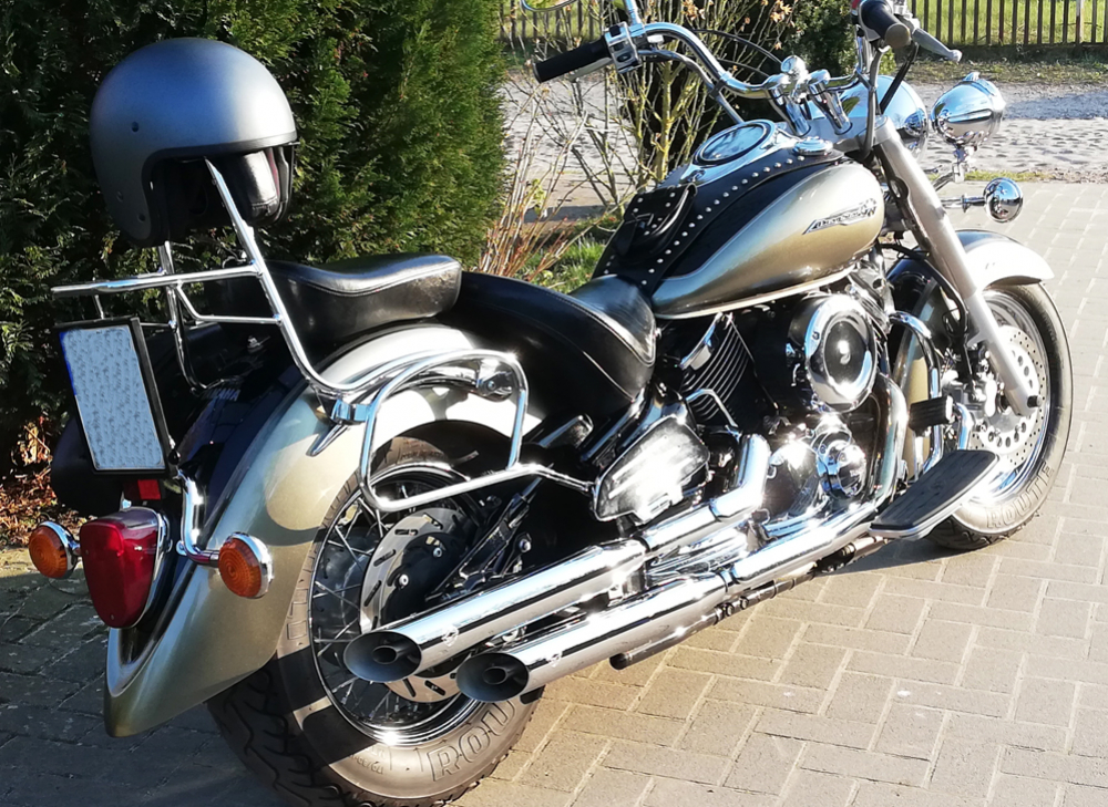 Sale - Nur bei uns: Falcon "Cromo Line" / Slip-On Auspuff / Yamaha XVS 1100 + Classic / ab 2003 / EG-BE