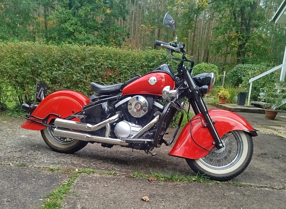 Falcon Double Groove  /  KAWA VN 800 Drifter / Komplettanlg. / ohne KAT / poliert / EG-BE