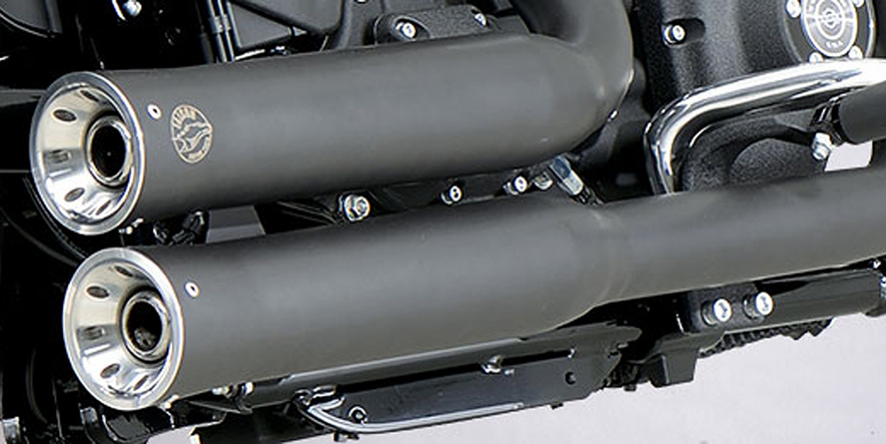 Falcon Double Groove / Komplettanlg. / KAT / black / HD Dyna Street Bob / 08 - 16 / EG-BE