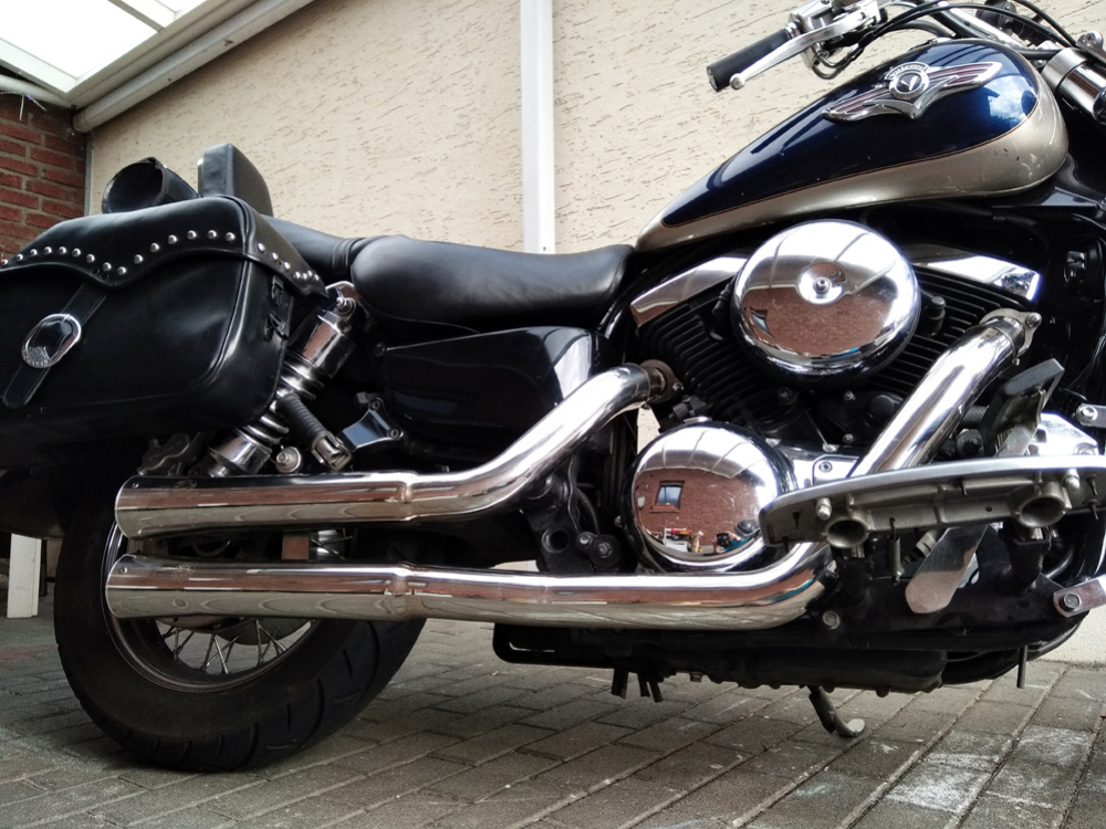 Nur bei uns: Falcon Double Groove  / KAWASAKI VN 1500 / 1600 Classic / silber / EG-BE