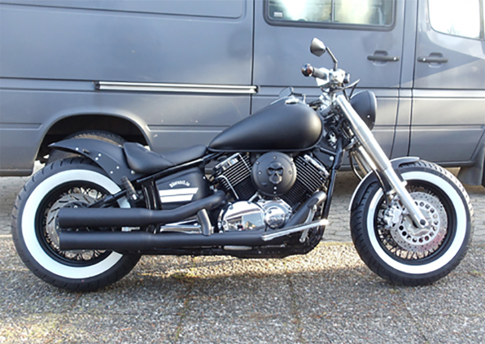 Nur bei uns: Miller - Komplettanl. / KAWASAKI VN 1500 Drifter / schwarz matt / EG-BE