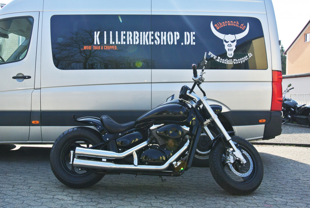 Aussteller: Falcon Double Groove / Suzuki M 800 Intruder / bis 2005 / Komplettanlg. / ohne KAT / poliert / EG-BE