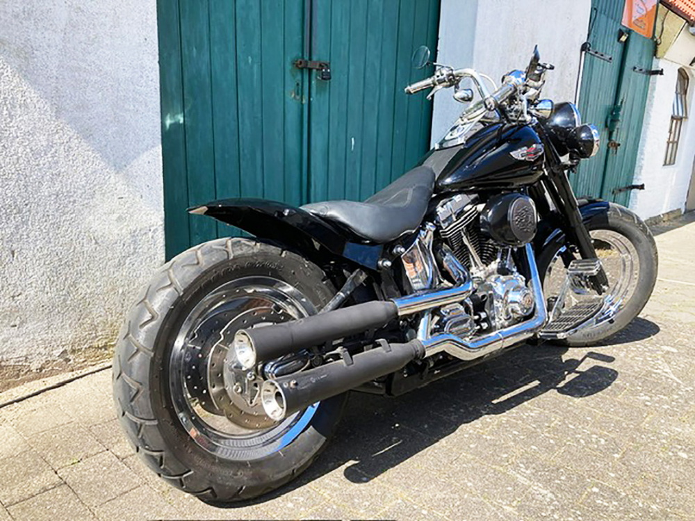 BR - Custom - Gepäckträger - BIG / HD Softail / Custom - Bikes / Fat Boy + Breakout / Steel schwarz / ab 2021 / 240er / 260er