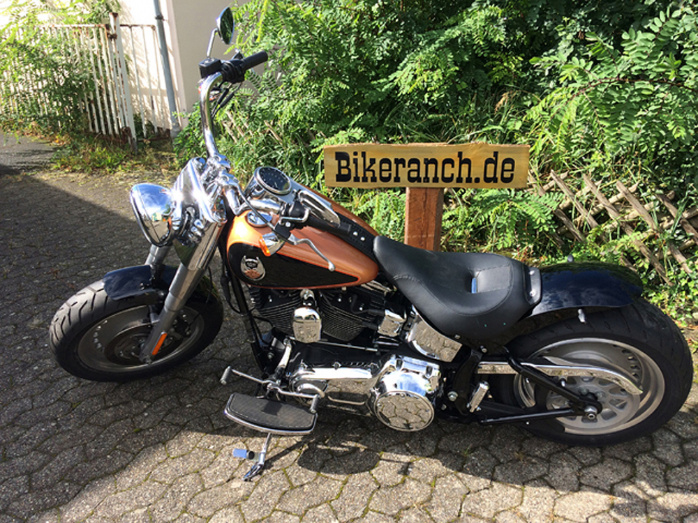 BR - HECKFENDER Stiletto Smooth / NoCutOut / Stahlblech 215 mm / HD-Schwinge / Softail 08-17 / Tüv