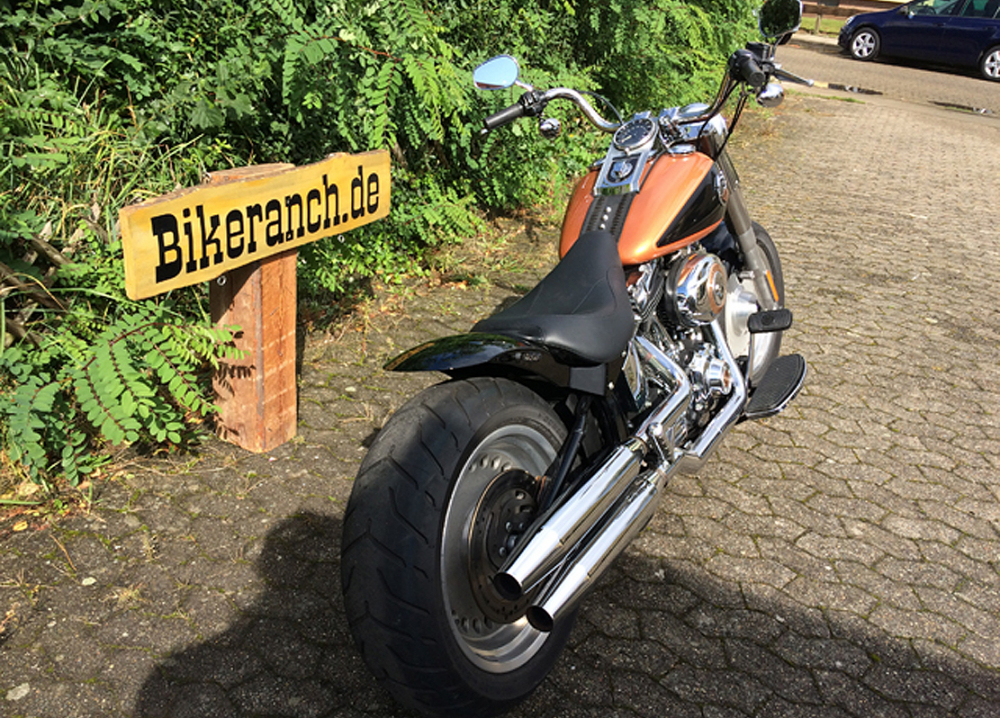 BR - HECKFENDER Stiletto Smooth / NoCutOut / Stahlblech 215 mm / HD-Schwinge / Softail 08-17 / Tüv
