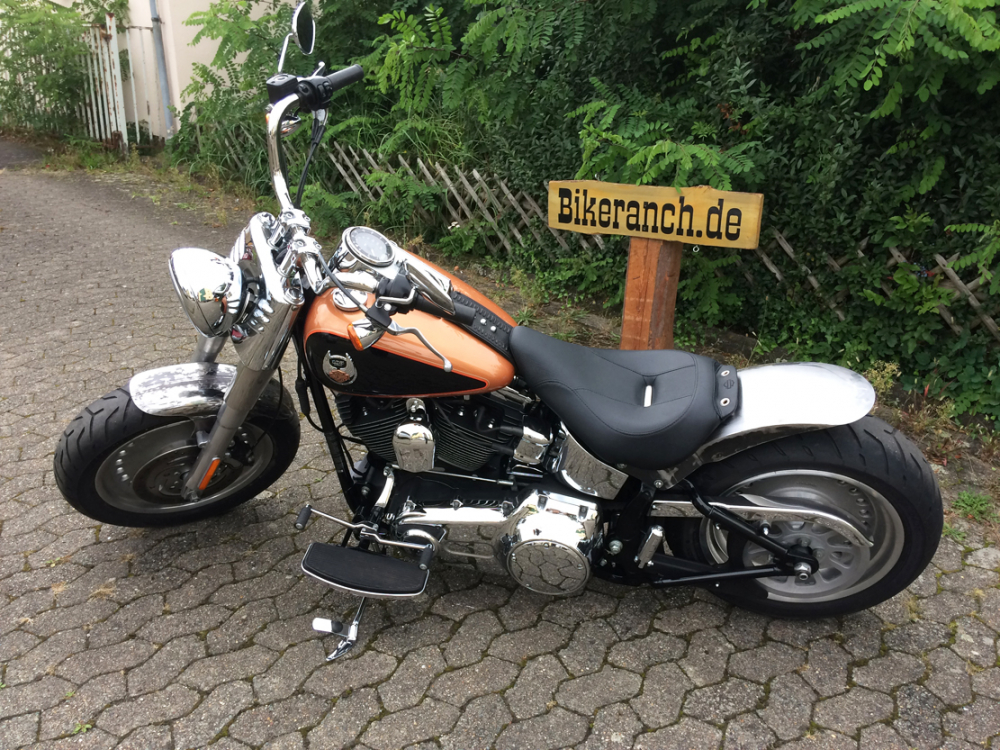 BR - HECKFENDER Stiletto Smooth / NoCutOut / Stahlblech 215 mm / HD-Schwinge / Softail 08-17 / Tüv