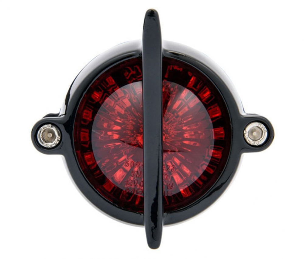 LED Vintage - Rücklicht - Fishtail Style / Black / mit Halter / E-Zeichen