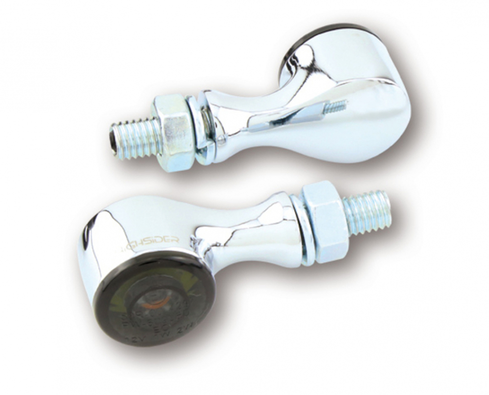 BR BLACK / ALL-IN-ONE / Rücklichtblinker Kombi / Apollo - chrom / dunkles Glas / 1 Paar / E-Zeichen