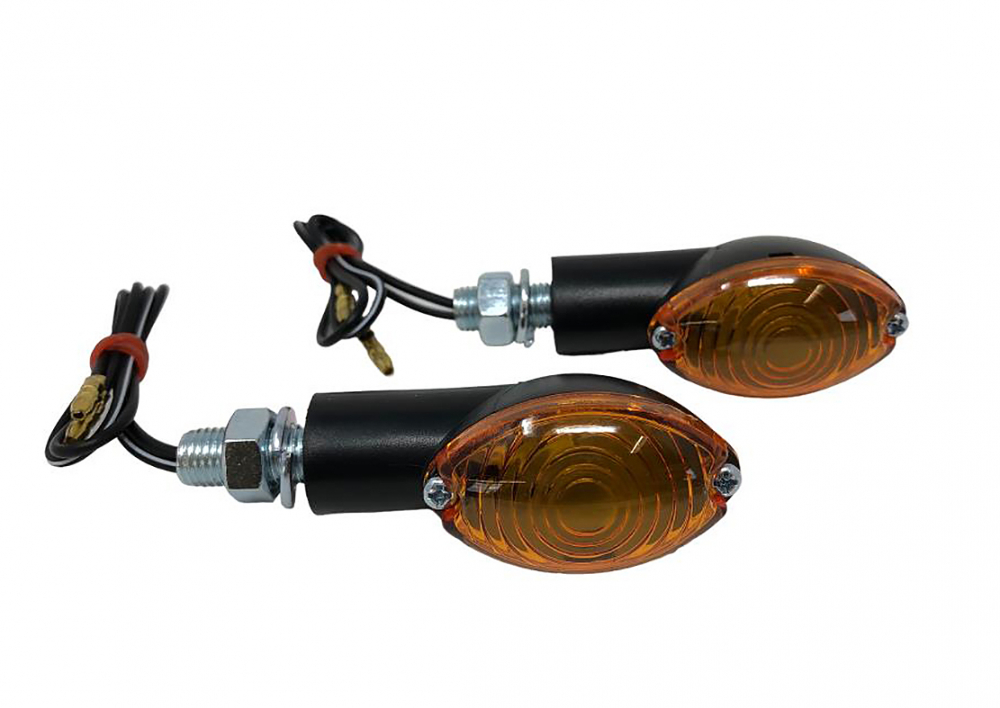 HH Mini - Blinker Cateye / schwarz / kurz / Glas getönt / Paar / E-gepr.