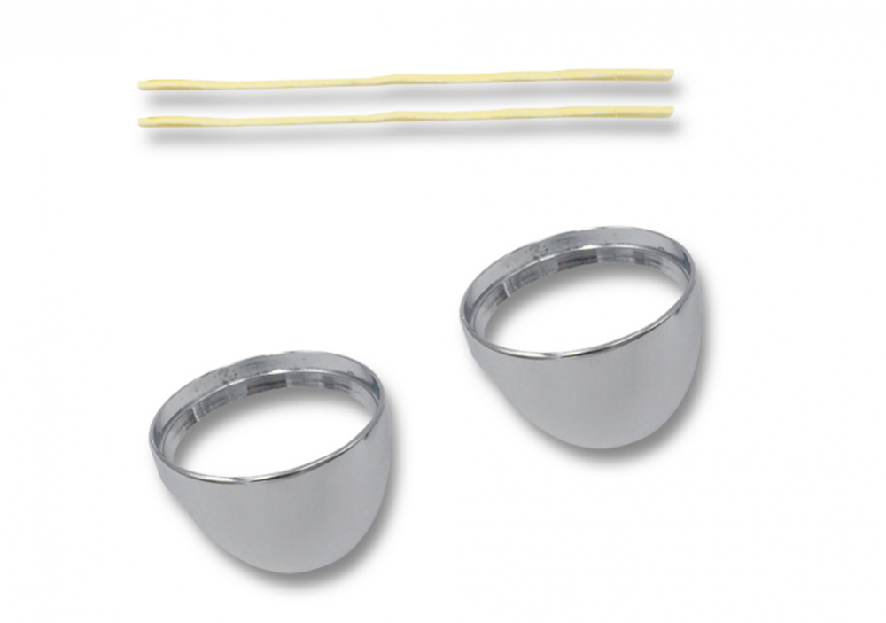 Blinkerschirme / Blinkervisiere / glatt - geklebt / Honda VT / chrom / 1 Paar