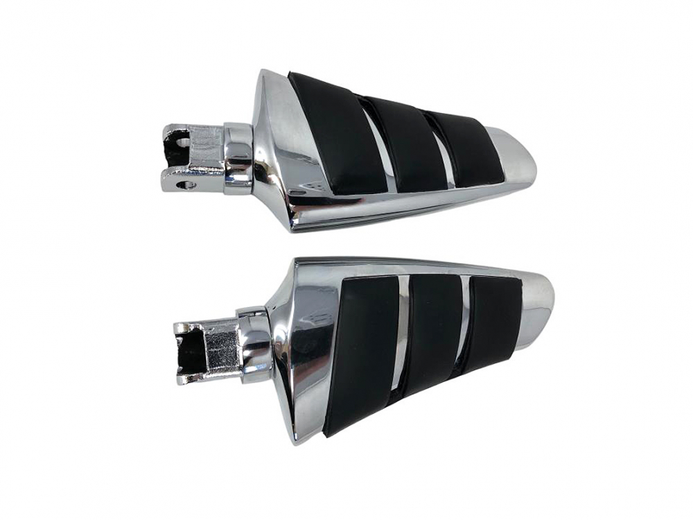 Highway Hawk - Fahrer - FUSSRASTEN / verchromt / Design SMOOTH / HONDA VT - CMX - VF - VTX  / 1 Paar